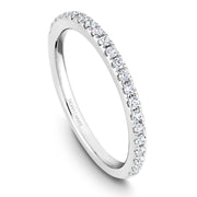 White gold matching band with 23 round diamonds