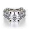 Michael M 18K White Gold 2.10ctw Diamond Three Row Euro Shank Engagement Ring Semi-Mounting- R302-2
