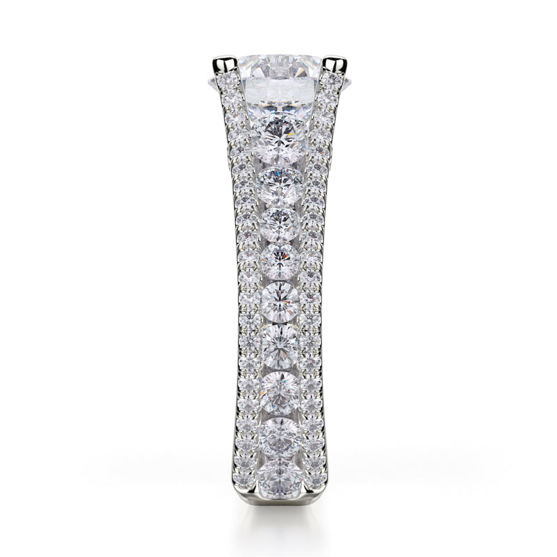Michael M 18K Gold 1.53ctw Diamond Three Row Euro Shank Engagement Ring Semi-Mounting- R480-2