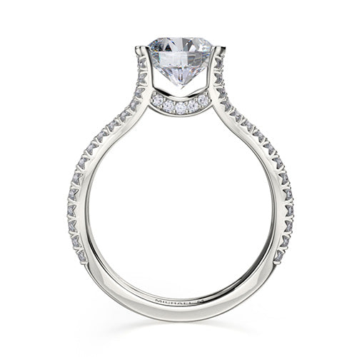 Michael M 18k White Gold Side Stone Engagement Ring R612-2