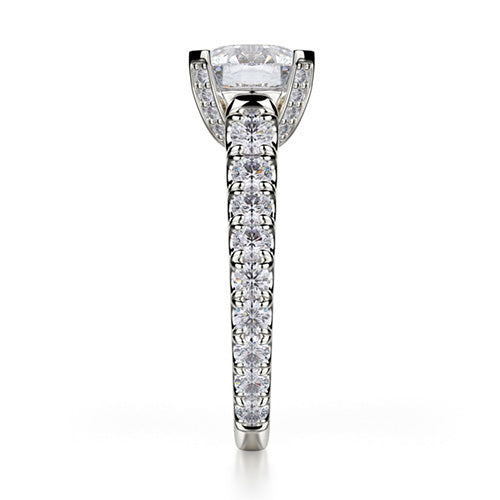 Michael M 18k White Gold Side Stone Engagement Ring R655-2