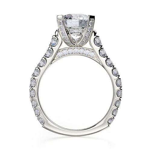 Michael M 18k White Gold Side Stone Engagement Ring R655-2