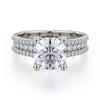 This immaculate Michael M engagement ring is displayed with a stunning round shaped center diamond (not included at time of purchase), and can fit an array of diamonds ranging in size from 1.40 carats to 1.60 carats.