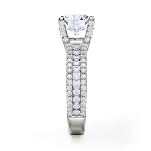 Michael M 18k White Gold Side Stone Engagement Ring R671-1.5