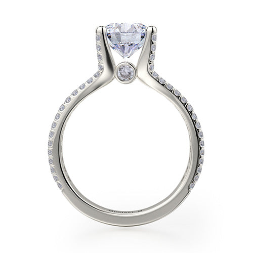 Michael M 18k White Gold Side Stone Engagement Ring R671-1.5