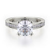 This immaculate Michael M engagement ring is displayed with a stunning round shaped center diamond (not included at time of purchase), and can fit an array of diamonds ranging in size from 1.40 carats to 1.60 carats.
