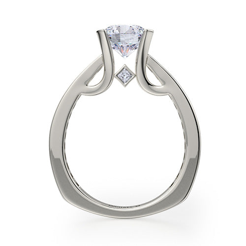 Michael M 18k White Gold Side Stone Engagement Ring R672-1.5