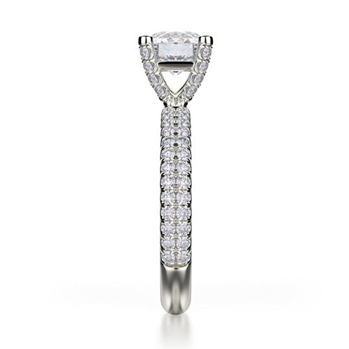 Michael M 18k White Gold Side Stone Engagement Ring R676-1