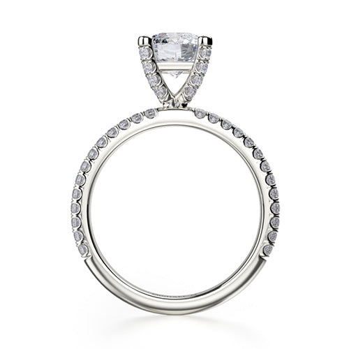 Michael M 18k White Gold Side Stone Engagement Ring R676-1