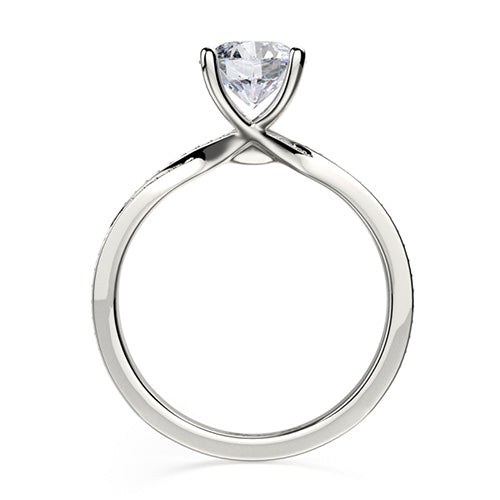 Michael M 18k White Gold Side Stone Engagement Ring R694-1