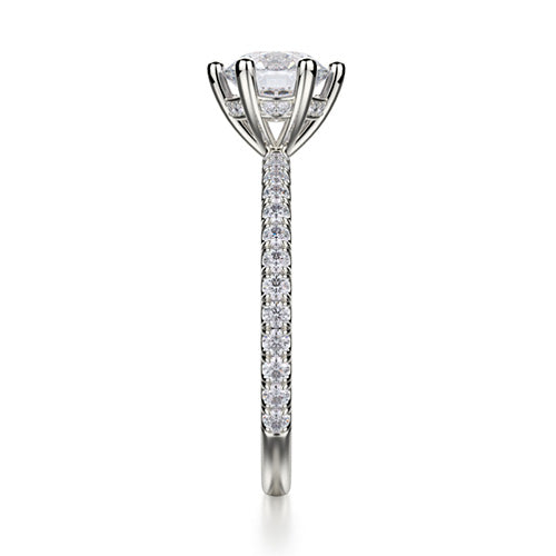 Michael M 18k White Gold Side Stone Engagement Ring R713-1