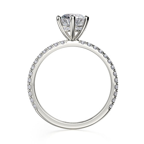 Michael M 18k White Gold Side Stone Engagement Ring R713-1