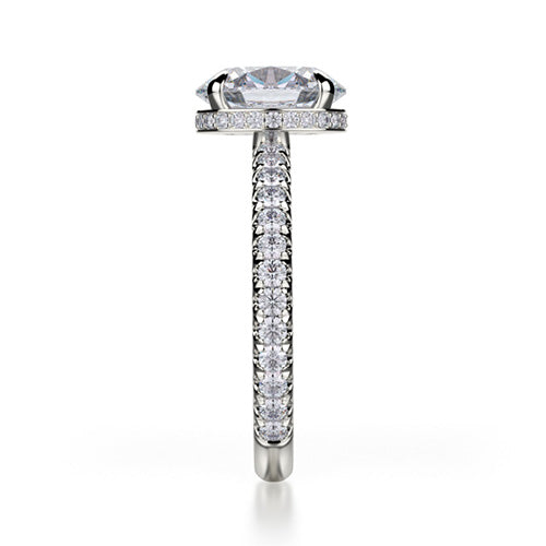 Michael M 18k White Gold Side Stone Engagement Ring R715-2