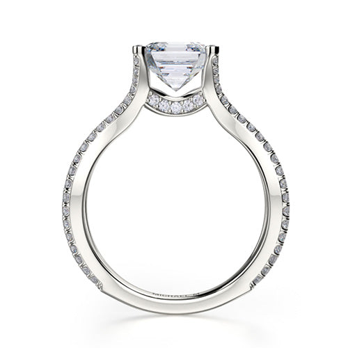 Michael M 18k White Gold Side Stone Engagement Ring R725-2