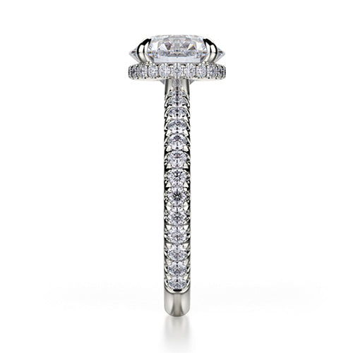 Michael M 18k White Gold Side Stone Engagement Ring R742-2