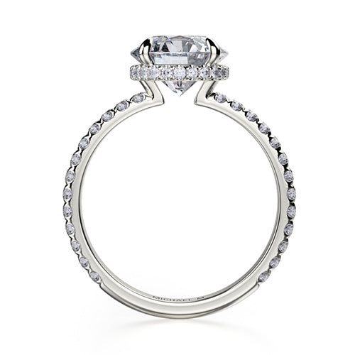 Michael M 18k White Gold Side Stone Engagement Ring R742-2