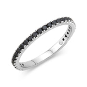 This Black Diamond gemstone band is easily stackable. It is set in 14k white gold and has 29 stones totaling 0.45cts. 