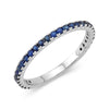 This blue sapphire gemstone band is perfect for those with September birthdays. It is easily stackable and a fun way to add a pop of color! It is set in 14k white gold and has 29 stones totaling 0.51cts.