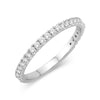 This diamond birthstone band is perfect for those with April birthdays. It is easily stackable and a fun way to add a pop of color! It is set in 14k white gold and has 29 stones totaling 0.39cts. 