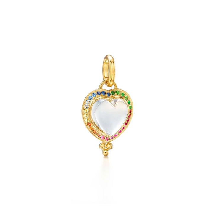 Temple St. Clair 18K Rainbow Heart Pendant - P55641-RNBHRT10
