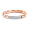 If you are looking for that cool and striking bracelet to enhance your style, this fantastic piece from Hulchi Bellunis selection of fine bracelets can be that right piece. An accessory for Ladies, you will definitely experience the luxurious quality as this beauty wraps around your wrist. With Diamond stones to add sparkle to the piece, this indeed becomes a symbol of style, not just an accessory. These stones are Round in shape, giving the whole piece a beautiful aura of visual pampering. Let 