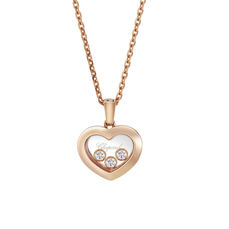 Chopard 18k Rose Gold Happy Diamonds Icons Heart Pendant- 79A611-5001