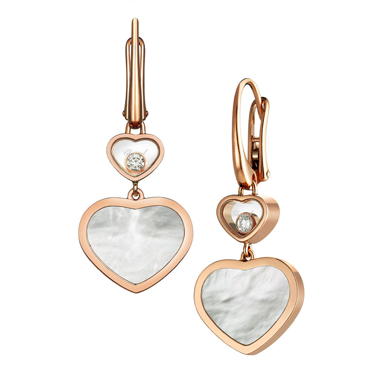 Chopard 18K Rose Gold Happy Hearts Drop Earrings- 837482-5310