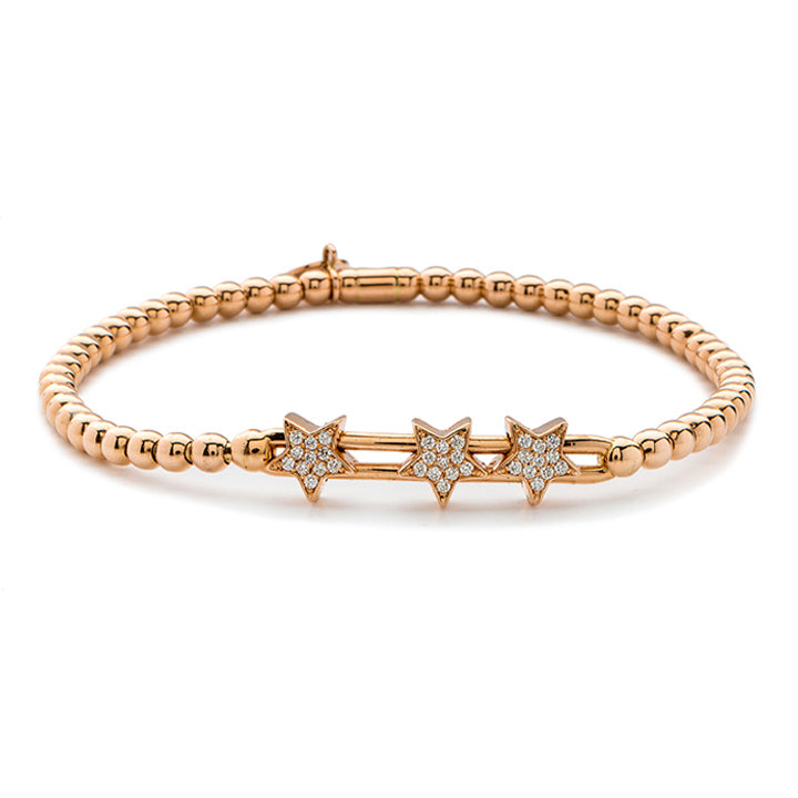 Hulchi Belluni Tresore 18k Rose Gold Diamond Star Bracelet- 20383-RW
