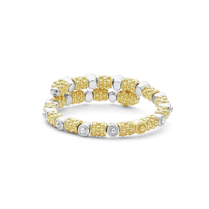 Lagos Signature Caviar 18K Gold & Diamond Superfine Coil Ring - 02-10327-DD7