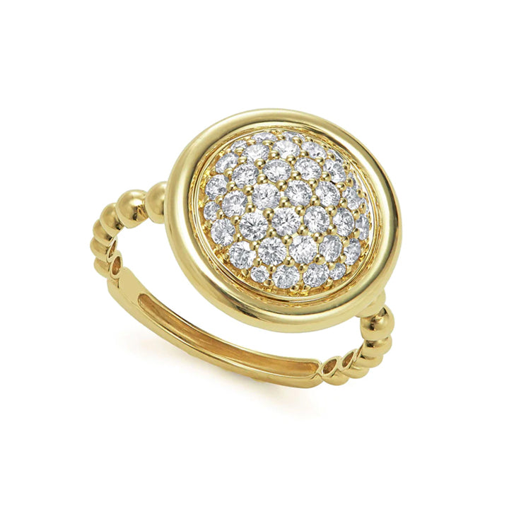 Lagos Meridian 18K Gold Circle Diamond Pave Ring - 02-10315-DD7