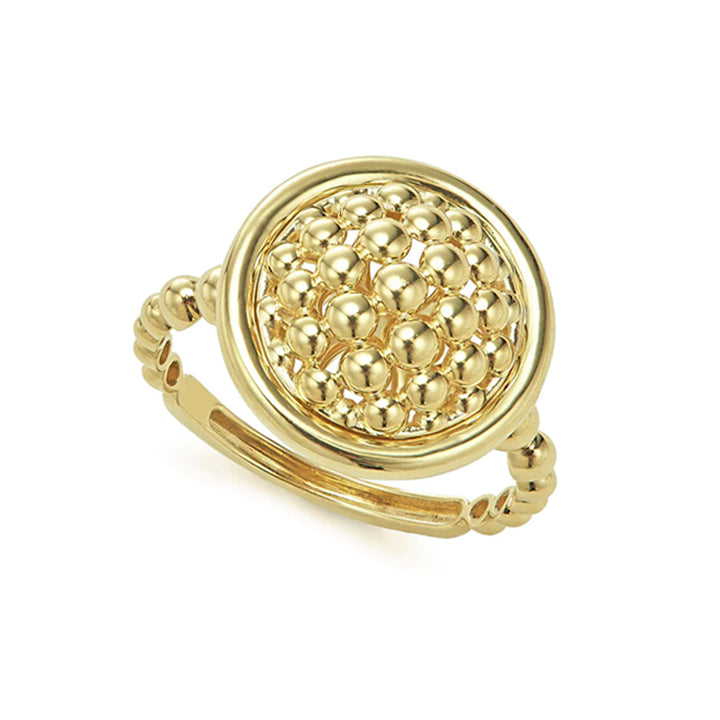 Lagos Meridian 18K Gold Caviar Circle Ring - 03-10225-7