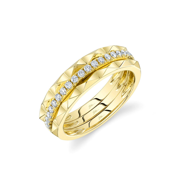 14K Yellow Gold 0.26ctw Diamond Pyramid Band - SC55024989Z6.5