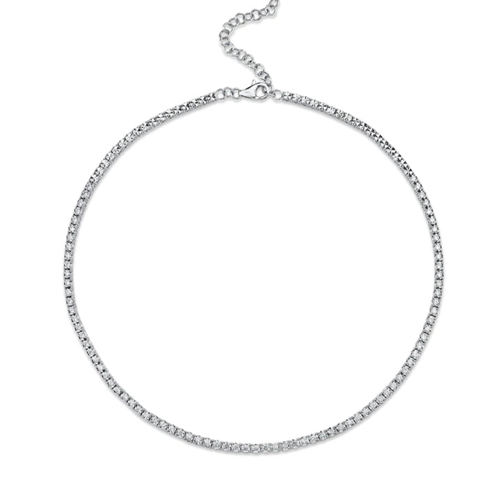 14k White Gold 2.49ctw Diamond Tennis Necklace- MFJ249WG