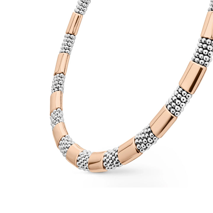 Lagos High Bar Rose Gold Caviar Necklace - 04-81169-16