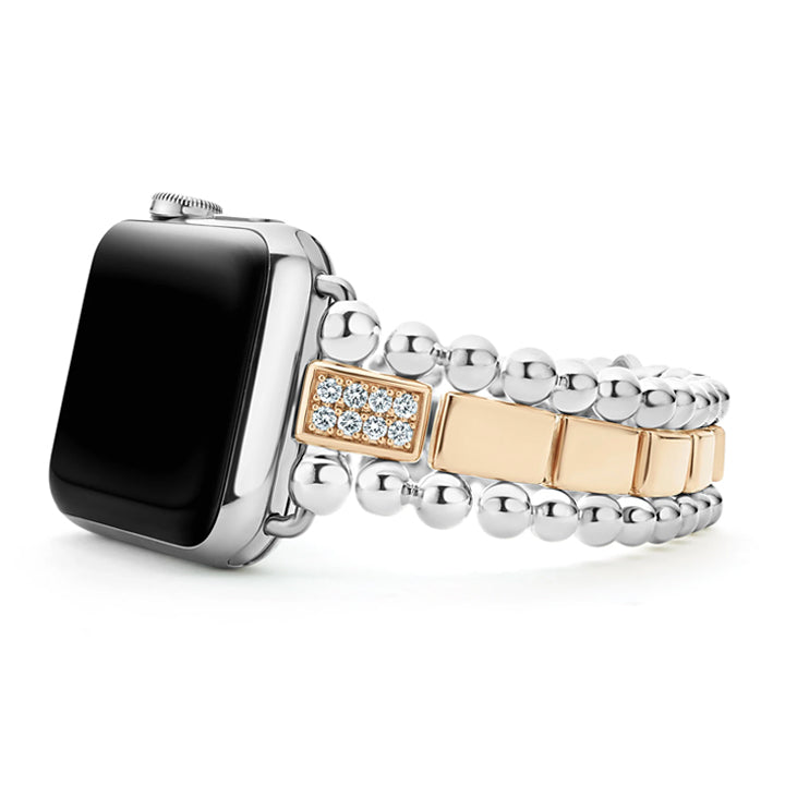 Lagos Smart Caviar Rose Gold & Sterling Silver Diamond Watch Bracelet - 12-90015-DD7