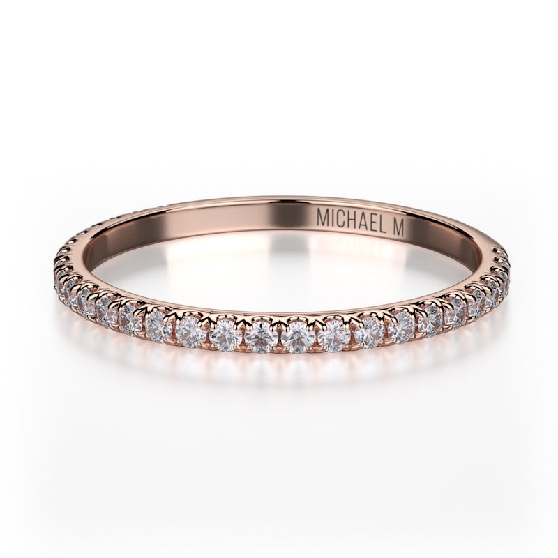 Michael M 18K Rose Gold 0.28ctw Diamond Wedding Band- R706B
