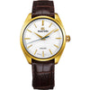 The 18K yellow gold case is polished by a special Zaratsu method created to accentuate the beauty of the curved surfaces. The new manual-winding Spring Drive caliber, 9R31, has two mainsprings set in parallel within a single barrel, but still captures the signature glide motion seconds hand reflecting the natural and continuous flow of time, with the same high precision rate of one second a day and delivers a power reserve of 72 hours. Dial Color: White. Water Resistance: 30m. Features: Time. Mo