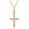 A great gift for a first communion or baptism! This 14K rose gold diamond cross necklace is the perfect everyday cross!