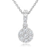 Every woman needs a classic diamond pendant! This 14k white gold pendant is made up of a cluster of diamonds to create a bigger look. 