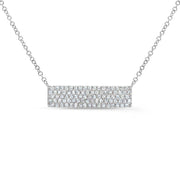 Get a bold diamond look for an affordable price with this 14K white gold bar necklace! 