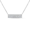 Get a bold diamond look for an affordable price with this 14K white gold bar necklace! 