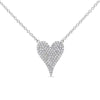 Show your love with this 14k white gold 0.21ctw diamond pave heart necklace! 