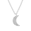 Layer this 14k White Gold Diamond Crescent Moon Pendant with other white gold necklaces from the fashion bar! 