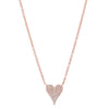 0.11CT 14K R/G DIAMOND PAVE HEART NECKLACE