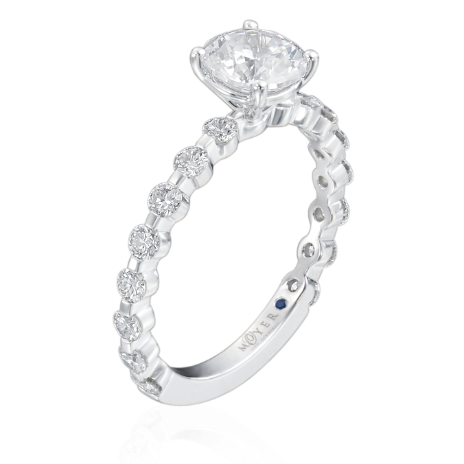 Moyer Collection 18KW 0.67ctw Diamond Engagement Ring Semi-Mounting- 364918