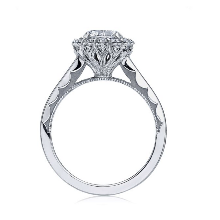 Tacori Full Bloom 18KW 0.54ctw Diamond Halo Engagement Ring Semi-Mounting- 362669