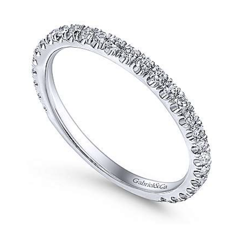 Gabriel & Co 14K White Gold Straight Diamond Stackable Ring- LR50992W45JJ