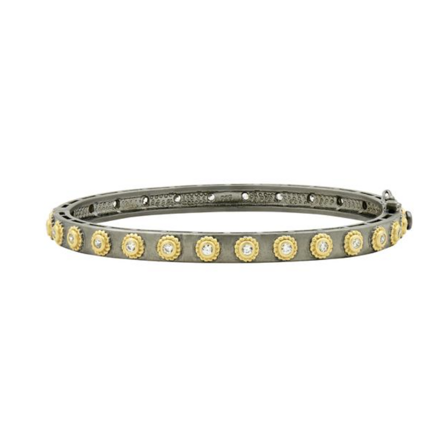 Freida Rothman Studded Eternity Hinge Bangle Bracelet- PRZB0800B-HG-1