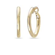 Defined by disciplined angles, the Gold collection is a bold alternative for daily wear. These 27mm yellow gold earrings are the perfect staple earring for any woman. Transition these easily from casual wear to date night! 
