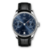 The Portugieser Automatic has become one of the most successful Portugieser models ever to be produced in Schaffhausen. The balanced dial design retains the classic appeal of the legendary original Portugieser first manufactured in the 1930s. The pawls, automatic wheel and rotor bearing in the legendary Pellaton winding system are made from extremely wear-resistant ceramic, while two barrels build up an impressive 7-day power reserve. The ergonomically optimized strap horns ensure greater comfor